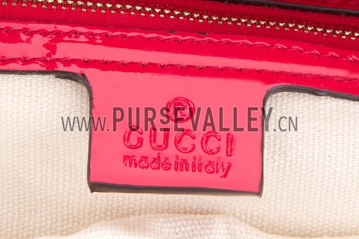 Gucci Bright Bit Pink Patent Leather Top Handle Tote