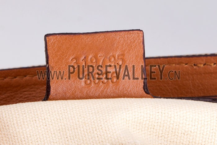 Gucci Bright Bit GG Canvas Cognac Leather Trim Top Handle Tote