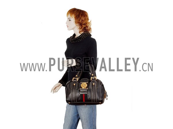 Gucci Aviatrix Medium Black Boston Bag