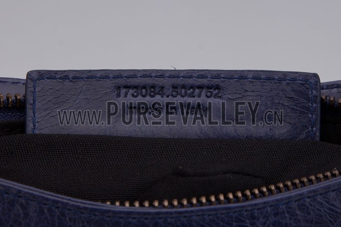 Balenciaga Giant Gold Hip Purse Dark Blue