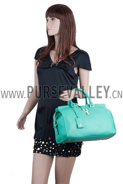 YSL Cabas Small Leather Shopper Azure