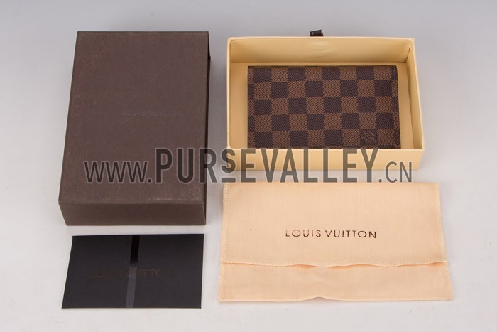 Louis Vuitton Damier Ebene Canvas CheckBook and Card Holder