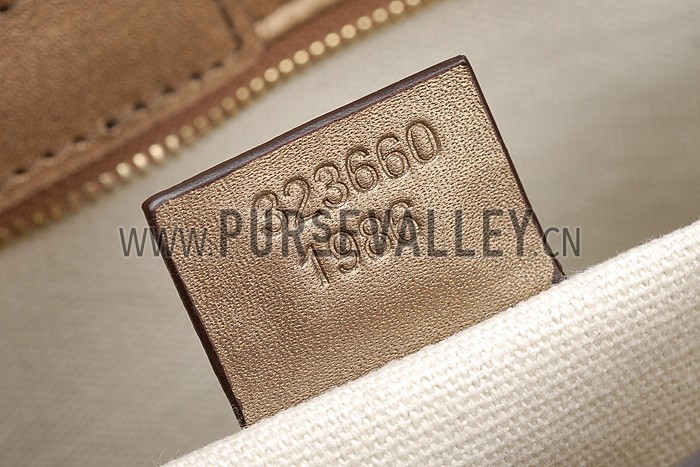 Gucci Bamboo Shopper Leather Small Tote Gold 607316