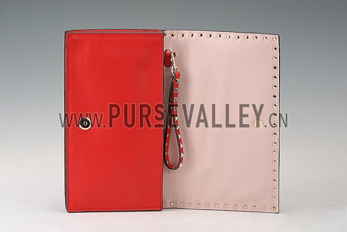 Valentino Rockstud Clutch Red 607530