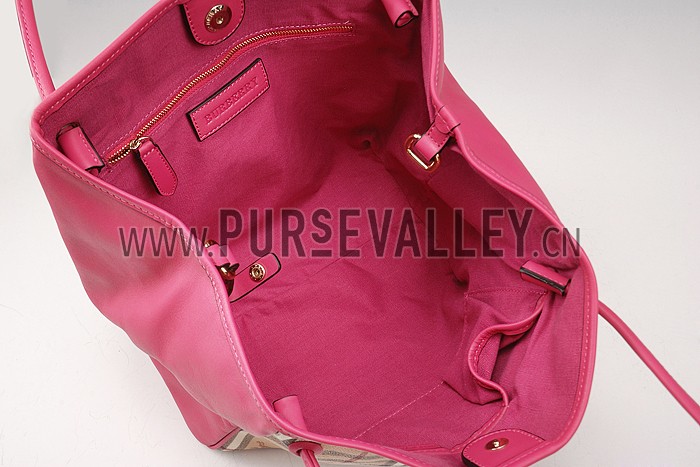 Burberry Small Haymarket Check Tote Bag Orange 607799