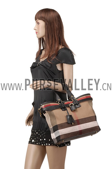 Burberry Canvas Check Traveller Bag Black 607810