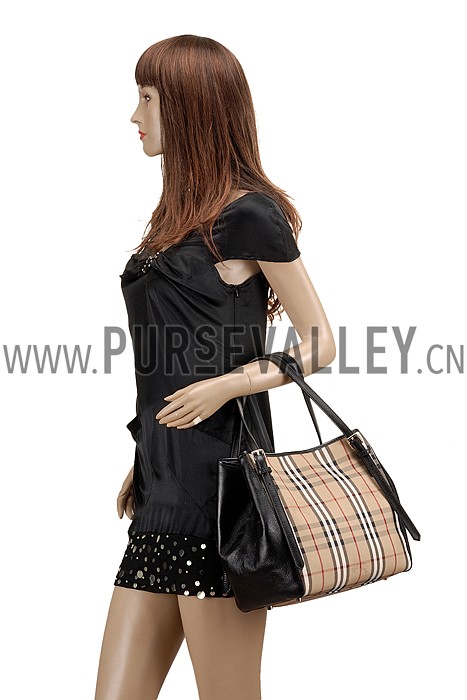 Burberry Small Horseferry Check Tote Bag Honey Tan 608267