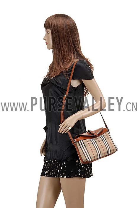 Burberry Small Horseferry Check Crossbody Bag Honey Tan 608268