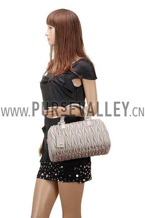 Miu Miu Matelasse Top Handle Large Grey