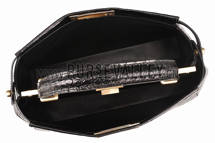 Fendi Small Peekaboo Black Leather Bag 608298