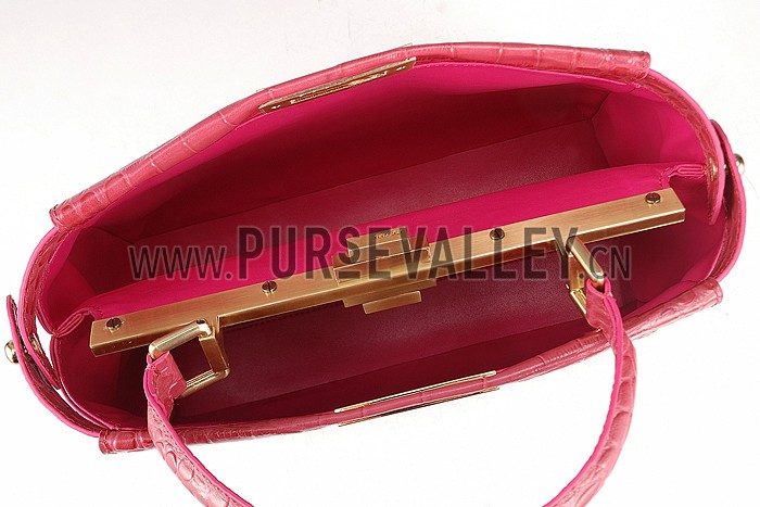 Fendi Small Peekaboo Fuchsia Leather Bag 608300