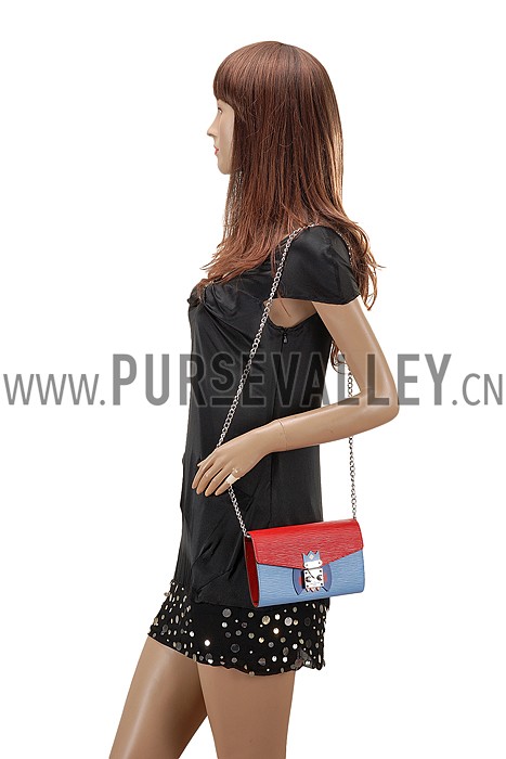 Louis Vuitton Tribal Mask Chaine Wallet Epi Red Blue