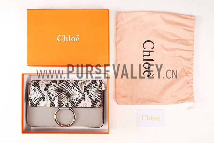 Chloe Faye Small Bag Grey and Python Pattern