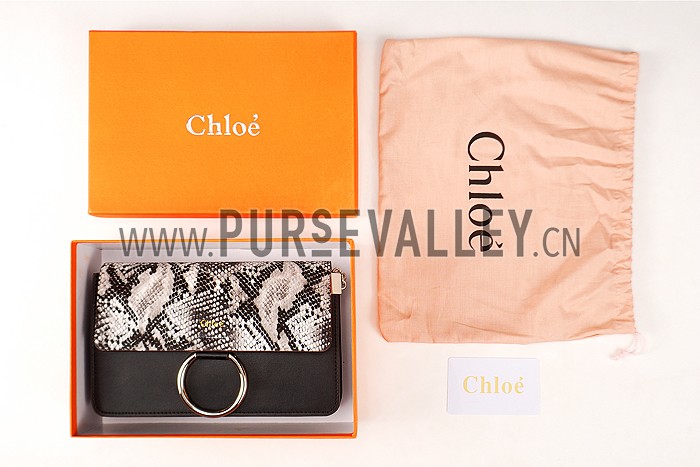 Chloe Faye Small Bag Black and Python Pattern