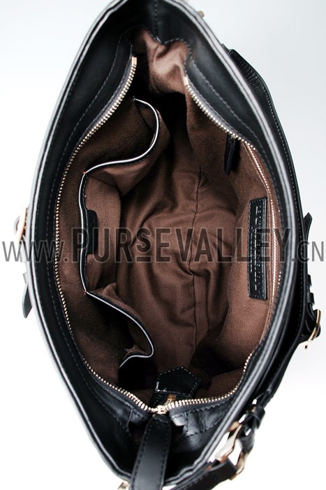 Burberry Smooth Bridle House Check Belted Bag Black