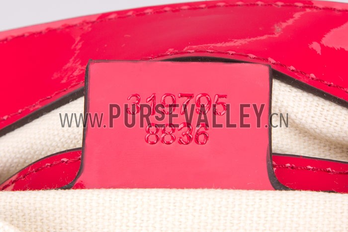 Gucci Bright Bit Pink Patent Leather Top Handle Tote