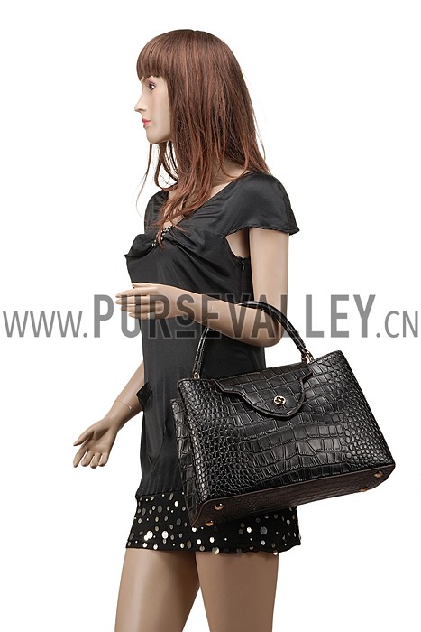 Louis Vuitton Capuciness Crocodile Leather Black MM 607547