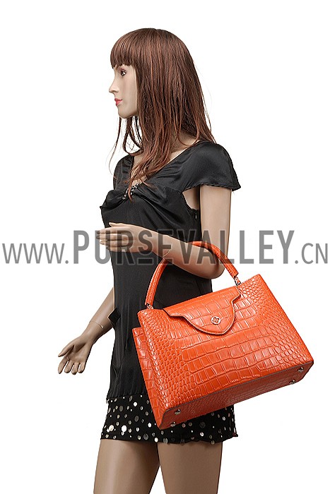 Louis Vuitton Capuciness Crocodile Leather OrangeMM 607548