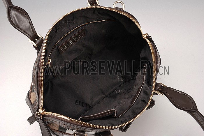 Burberry Blaze Haymarket Satchel Brown 607794