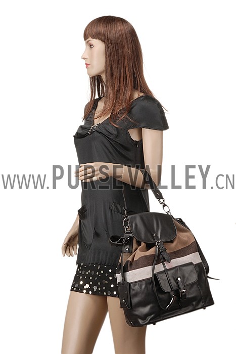 Burberry Medium Canvas Check Backpack Black 607815