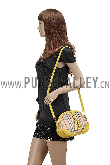Burberry Tassel Tote Bag Yellow Barley 608261
