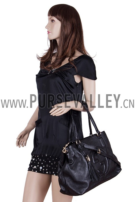 Gucci Soho Black Leather Working Tote