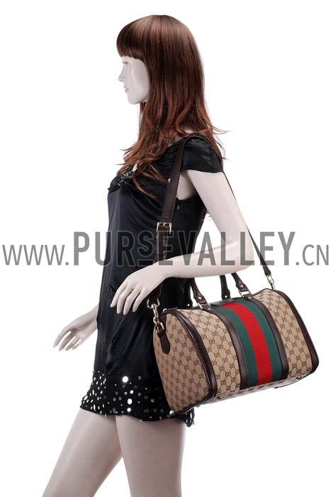 Gucci Vintage Web Medium Boston Bag