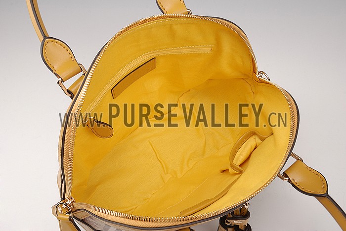 Burberry Large Tassel Bowler Bag Yellow 607829