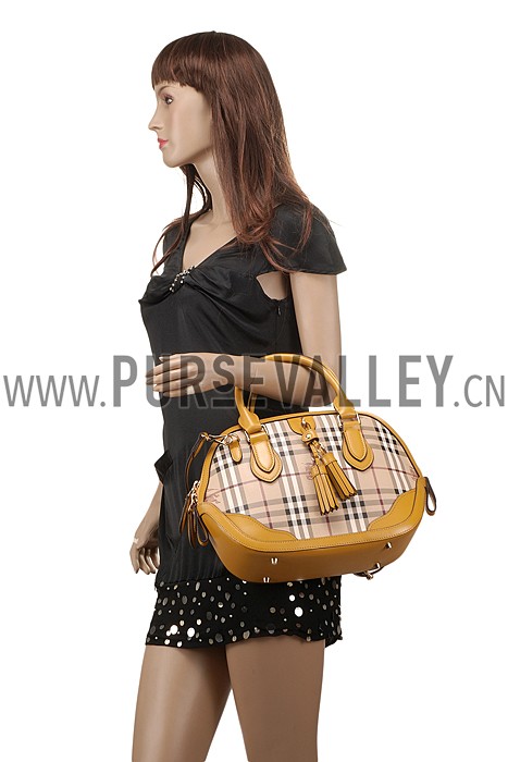 Burberry Large Tassel Bowler Bag Yellow 607829