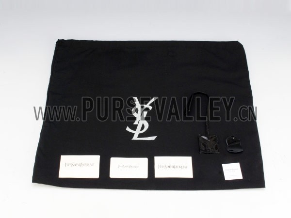 Saint Laurent Medium Tassel Crocodile Leather Clutch Bag Black