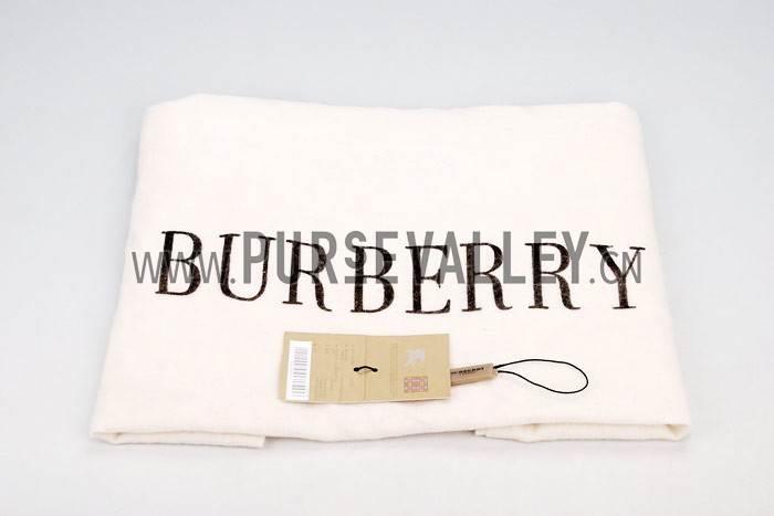 Burberry Haymarket Small Tote Brown Trim