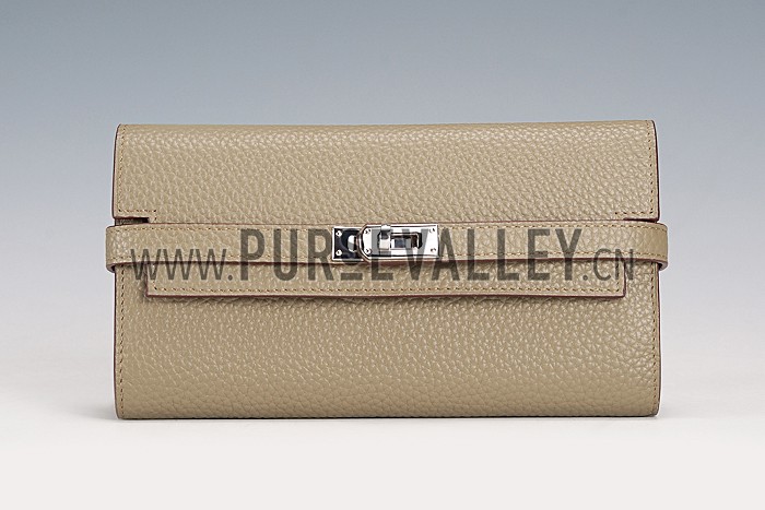 Hermes Kelly Long Wallet Grey 608073