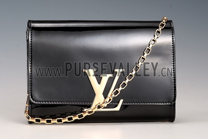 Louis Vuitton Chain Louise Patent Leather Black
