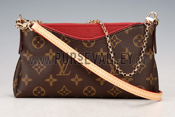 Louis Vuitton Monogram Pallas Clutch Dark Red 18926643