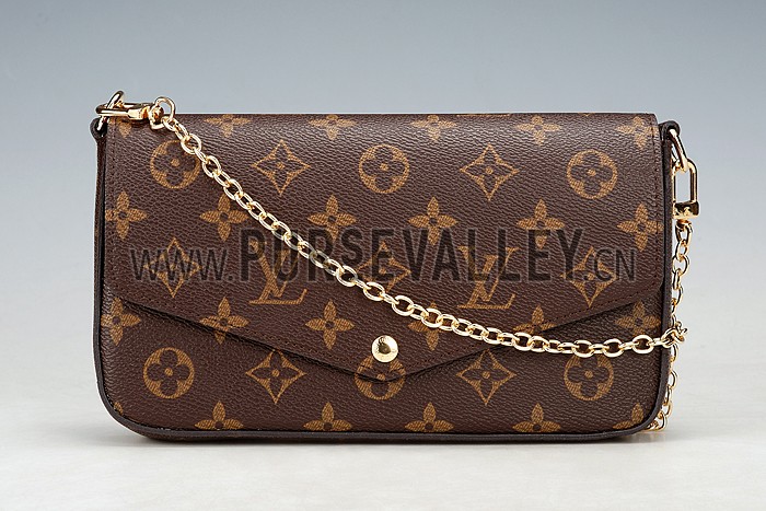 Louis Vuitton Monogram Felicie Chain Wallet Fuchsia 18926651