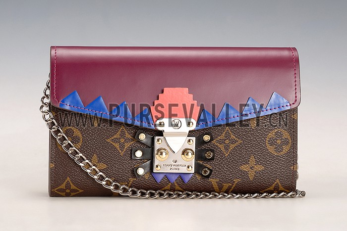 Louis Vuitton Monogram Totem Chain Wallet Plum