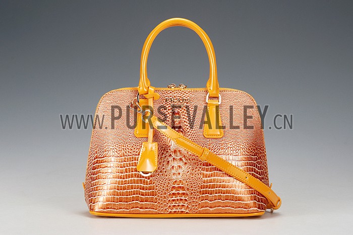 Prada Promenade Crocodile Leather Bag Yellow