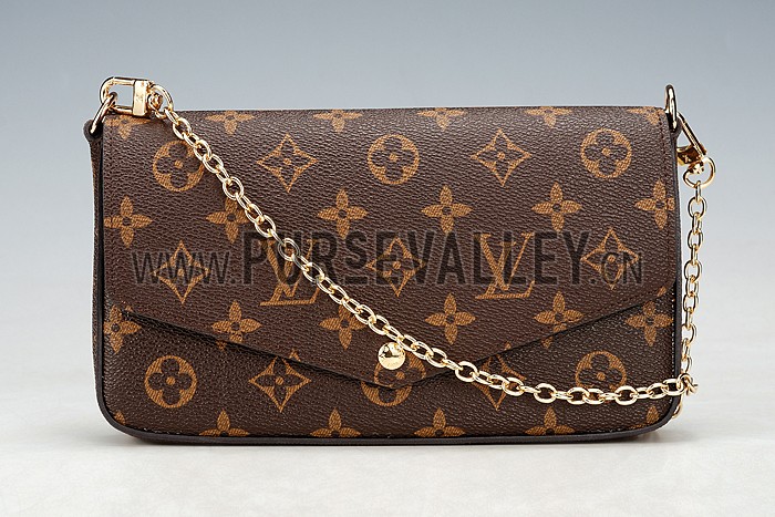 Louis Vuitton Monogram Felicie Chain Wallet Black 18926649