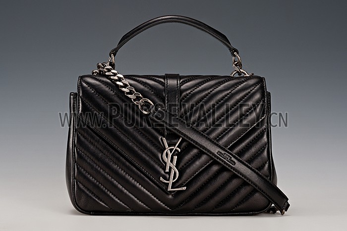 Saint Laurent College Monogram Medium Bag Black