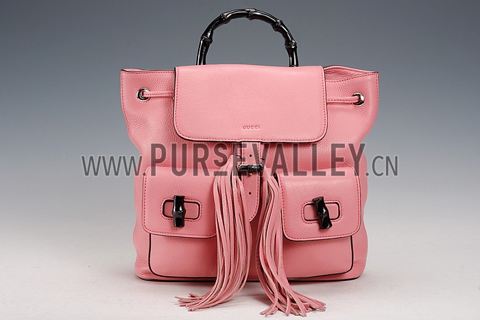 Gucci Bamboo Leather Backpack Pink
