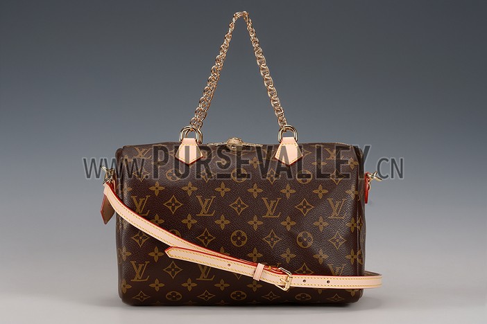 Louis Vuitton Monogram Speedy 30 Bag With Chain Shoulder Strap