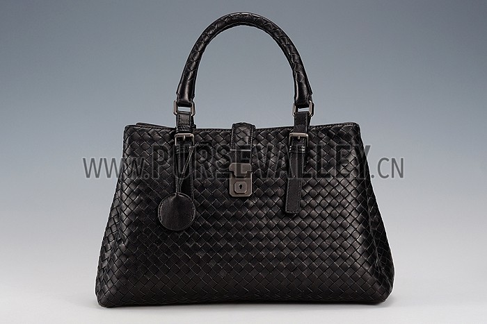 Bottega Veneta Intrecciato Nappa Top Large Handle Black Bag