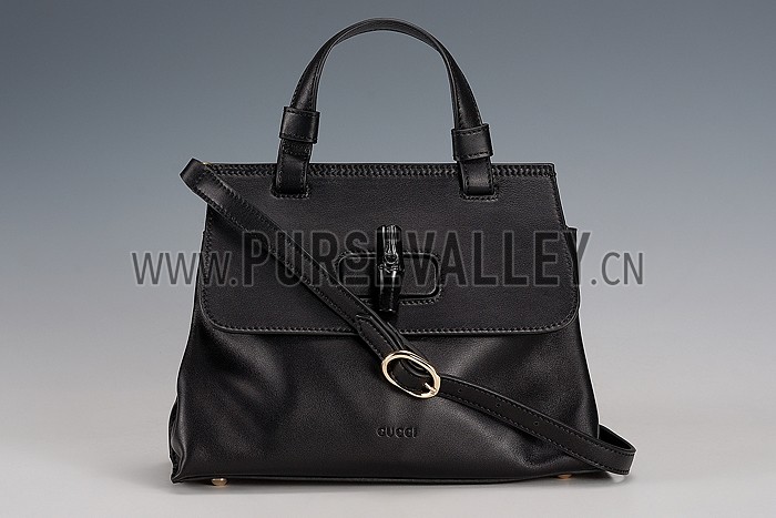 Gucci Bamboo Daily Top Handle Black Bag