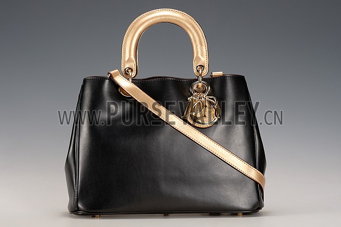 Diorissimo Medium Dark Gold and Black City Bag