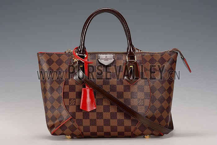 Louis Vuitton Cassa Tote PM Damier Ebene Canvas Red