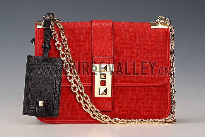 Valentino Viva Valentino Fabric B-Rockstud Bag Red