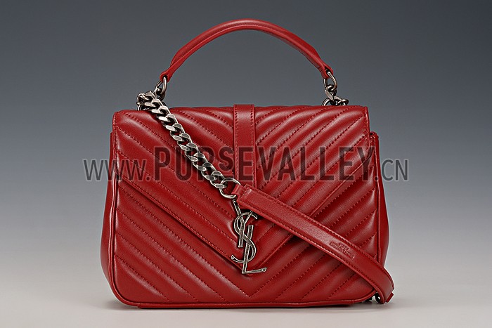 Saint Laurent College Monogram Medium Bag Dark Red