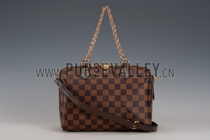 Louis Vuitton Damier Ebene Speedy 25 Bag With Chain Shoulder Strap