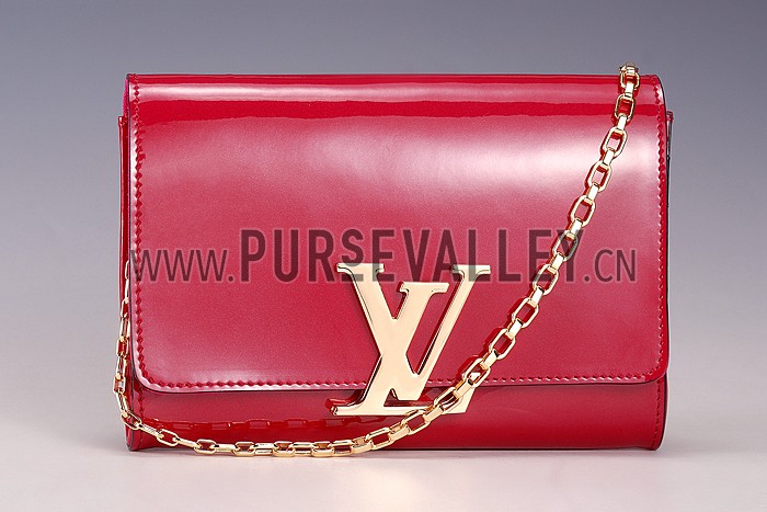 Louis Vuitton Chain Louise Patent Leather Fuchsia