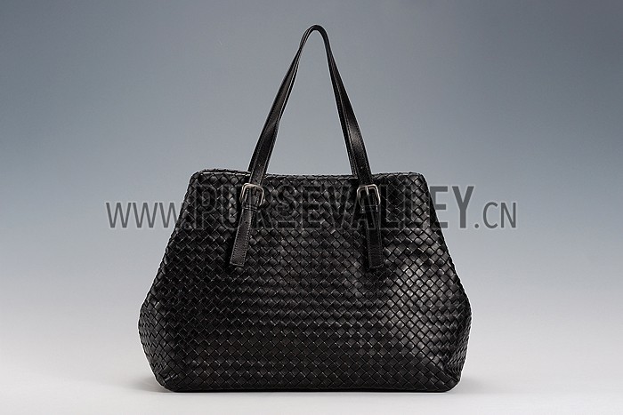 Bottega Veneta Intrecciato Roma Bag Black